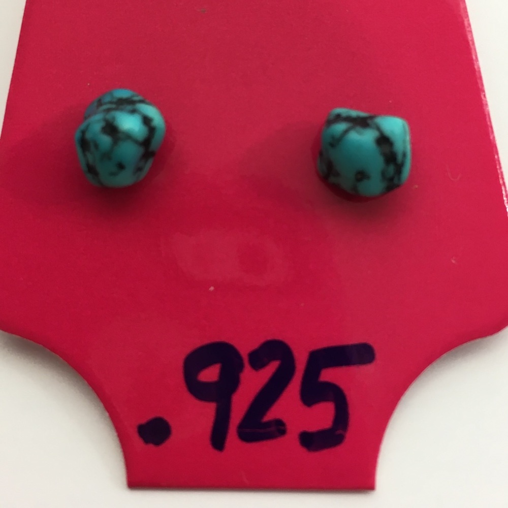 Sterling silver blue stone earrings
